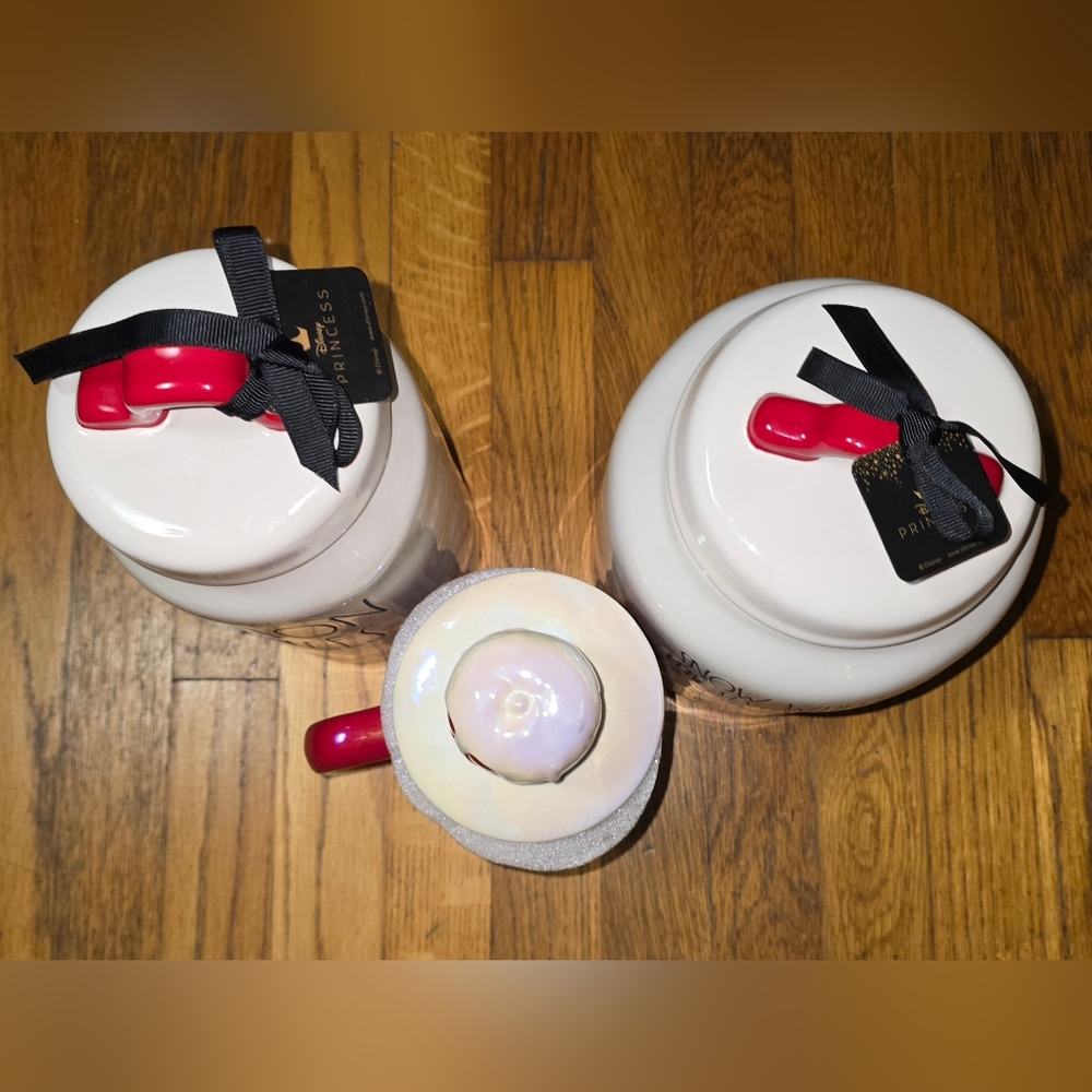 Rae Dunn Snow White Seven Dwarfs, Evil Queen Canisters & Poison Apple Mug Bundle - Picture 9 of 9
